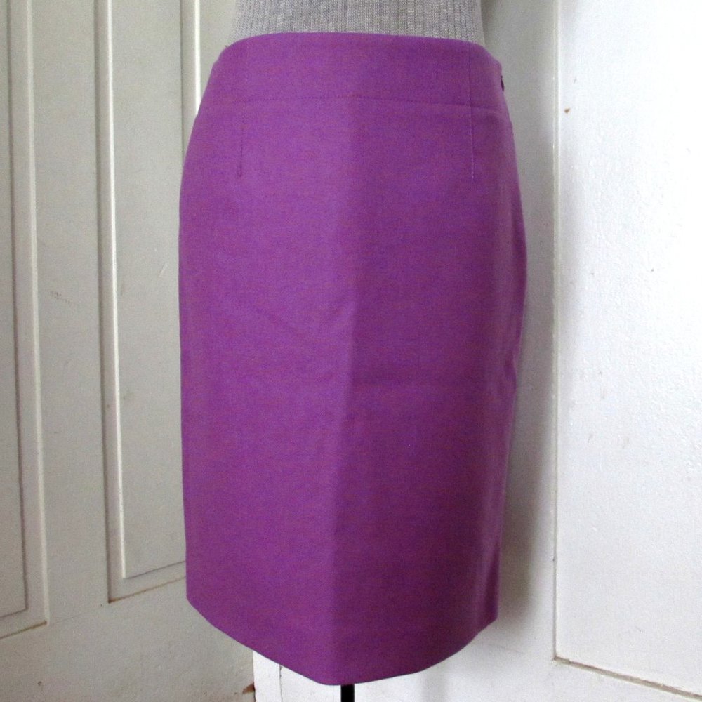 J. CREW Solid Light Purple Wool Pencil Skirt